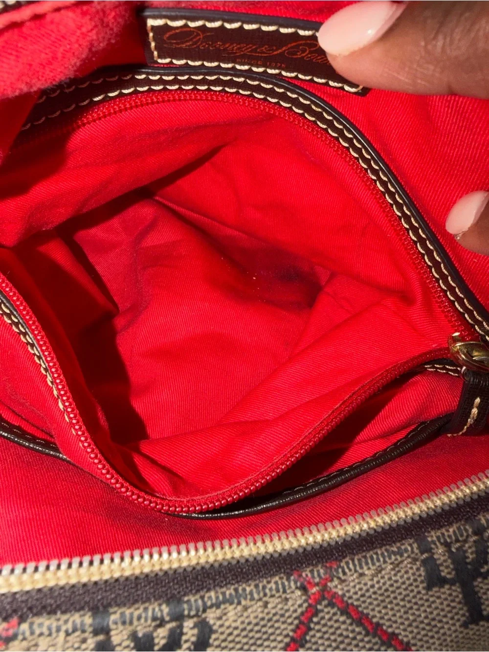 Dooney & Bourke Monogram Red Diamond Large Shoulder Bag 16(L) x 11(W)